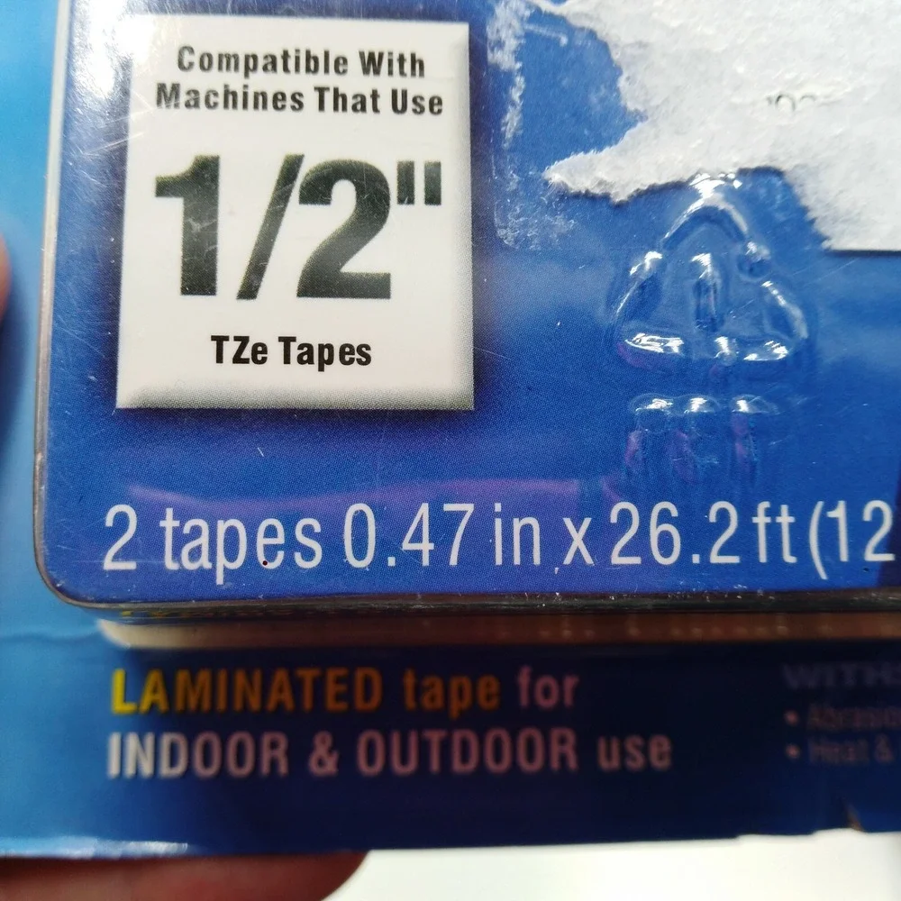 Brother TZe-2312PK 2pack Laminated Label Tape Width 12mm 1/2 Inch White Tape
